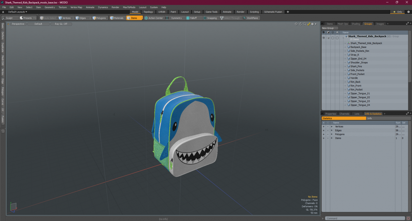 3D Shark Themed Kids Backpack