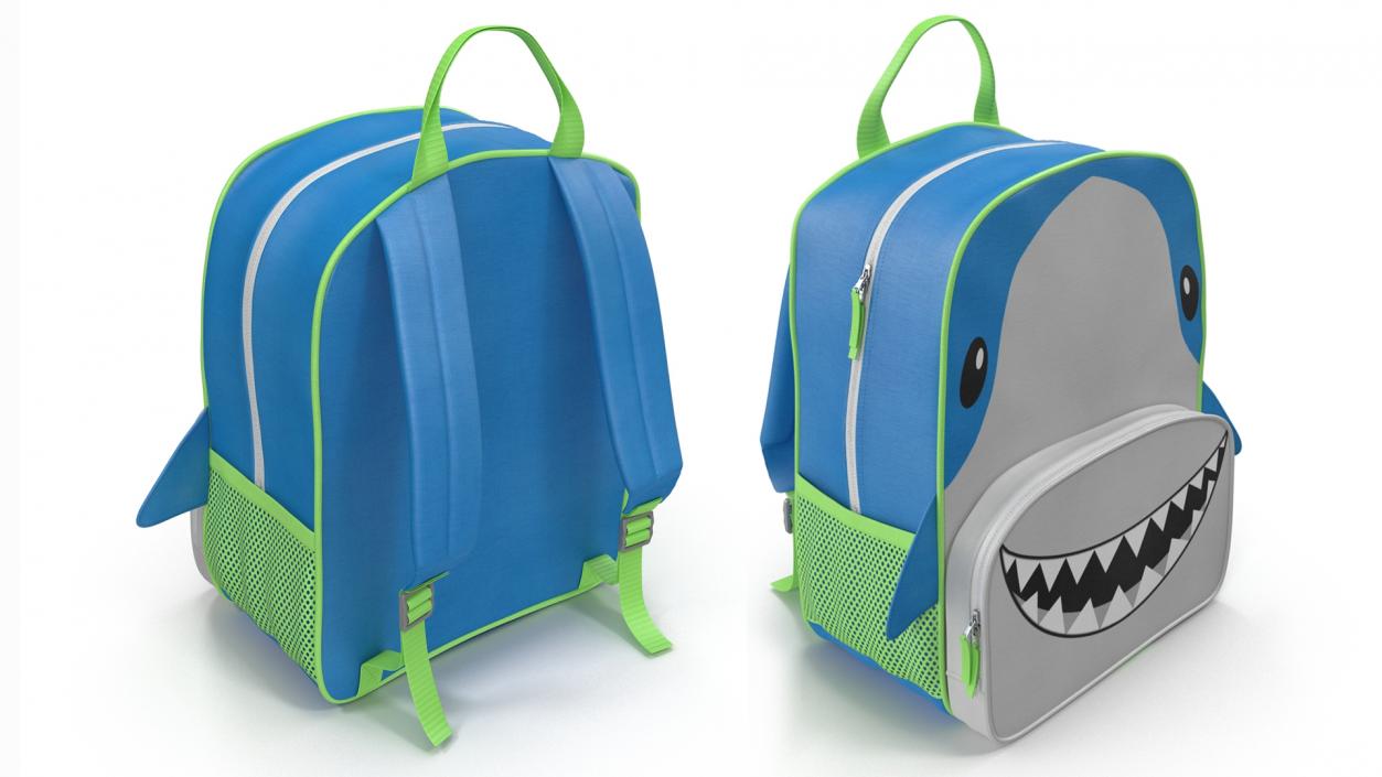 3D Shark Themed Kids Backpack