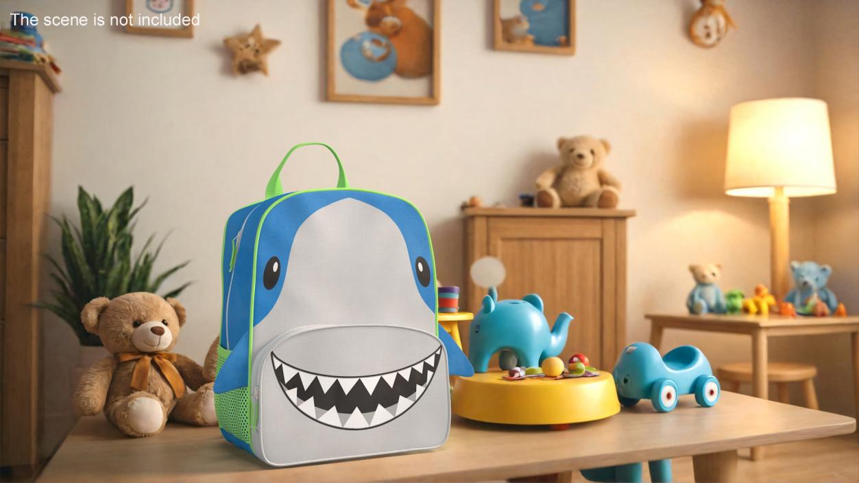 3D Shark Themed Kids Backpack