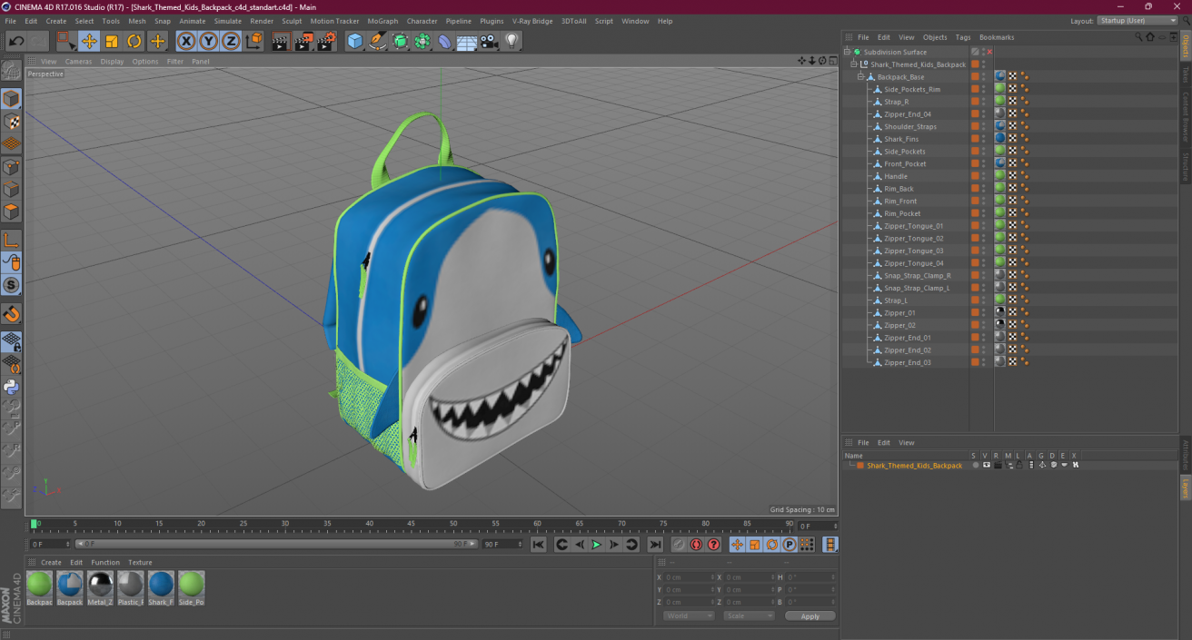 3D Shark Themed Kids Backpack