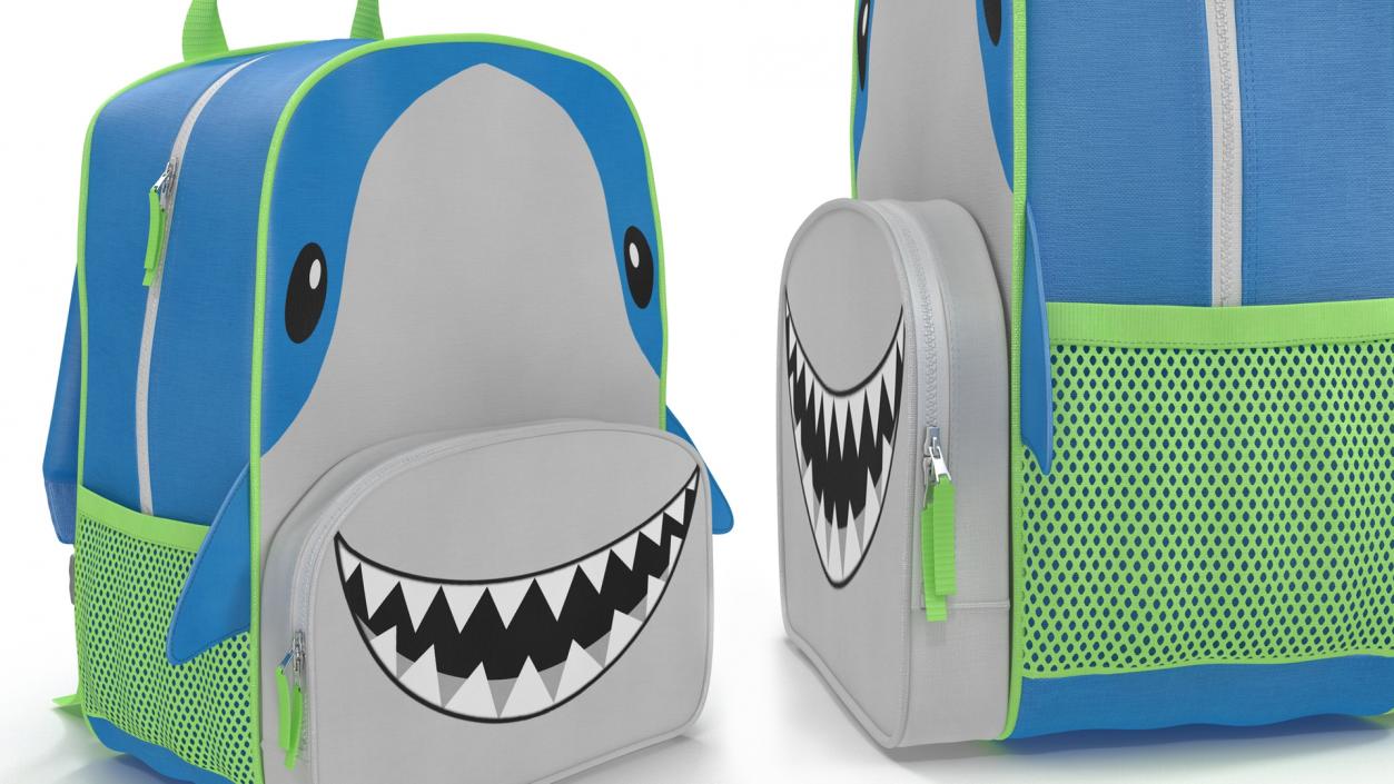 3D Shark Themed Kids Backpack