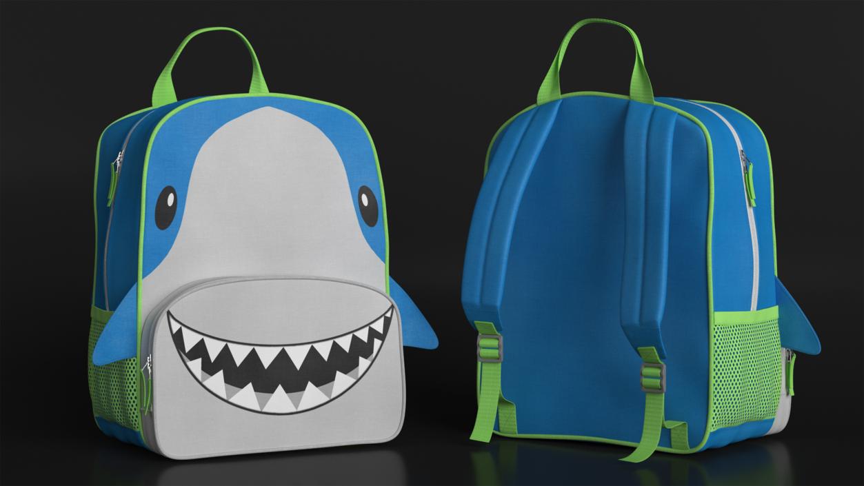 3D Shark Themed Kids Backpack