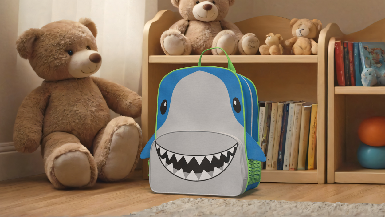 3D Shark Themed Kids Backpack