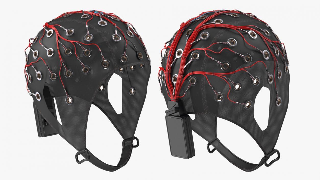 EEG Head Cap with Electrodes Black 3D model