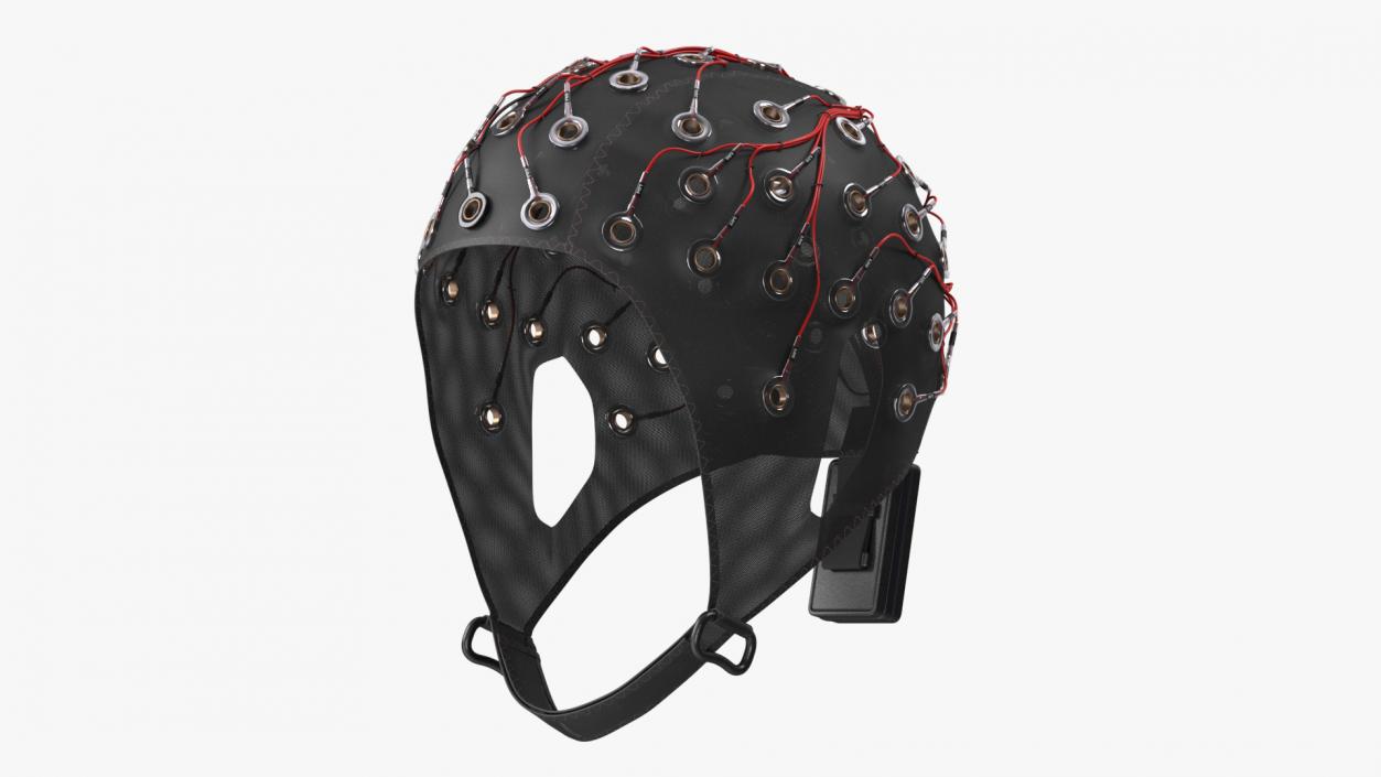 EEG Head Cap with Electrodes Black 3D model