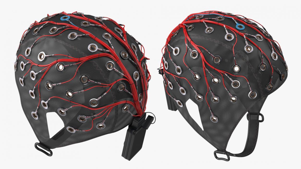 EEG Head Cap with Electrodes Black 3D model