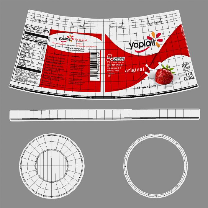 3D Yogurt Cup Yoplait model