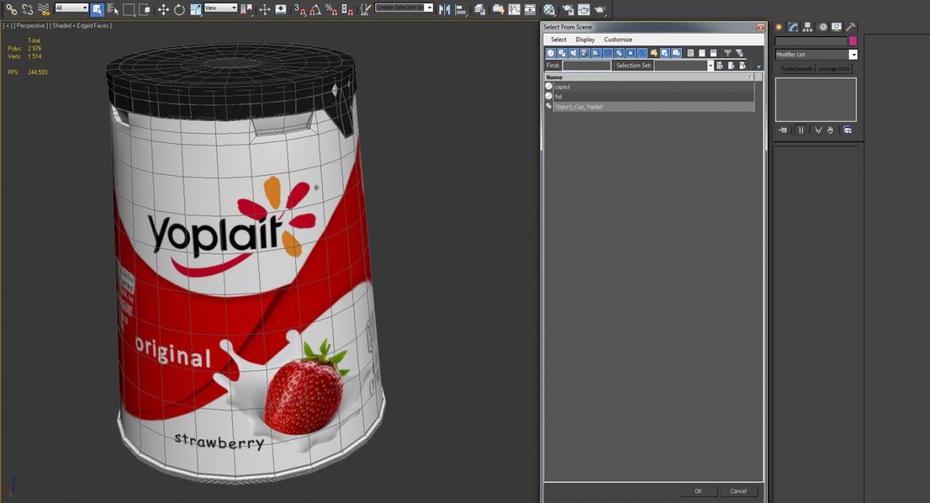 3D Yogurt Cup Yoplait model