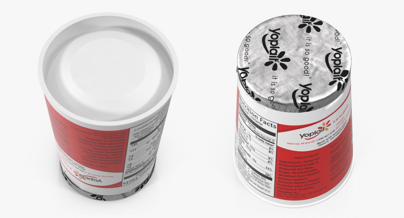 3D Yogurt Cup Yoplait model