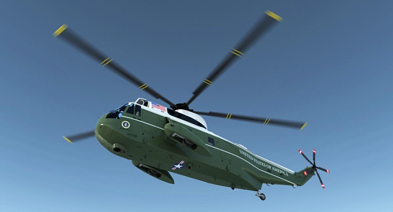 3D model Marine One Hellicopter Carrying the US President Rigged