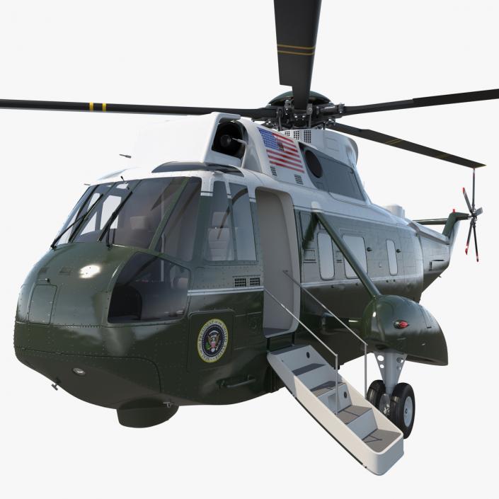 3D model Marine One Hellicopter Carrying the US President Rigged