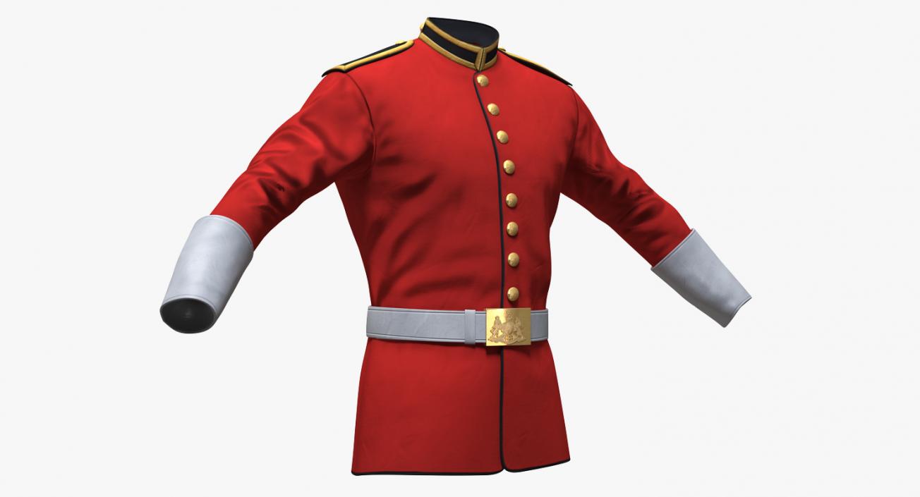 3D British Cavalry Life Guard Jacket model