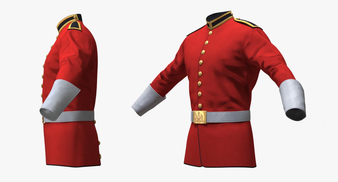 3D British Cavalry Life Guard Jacket model