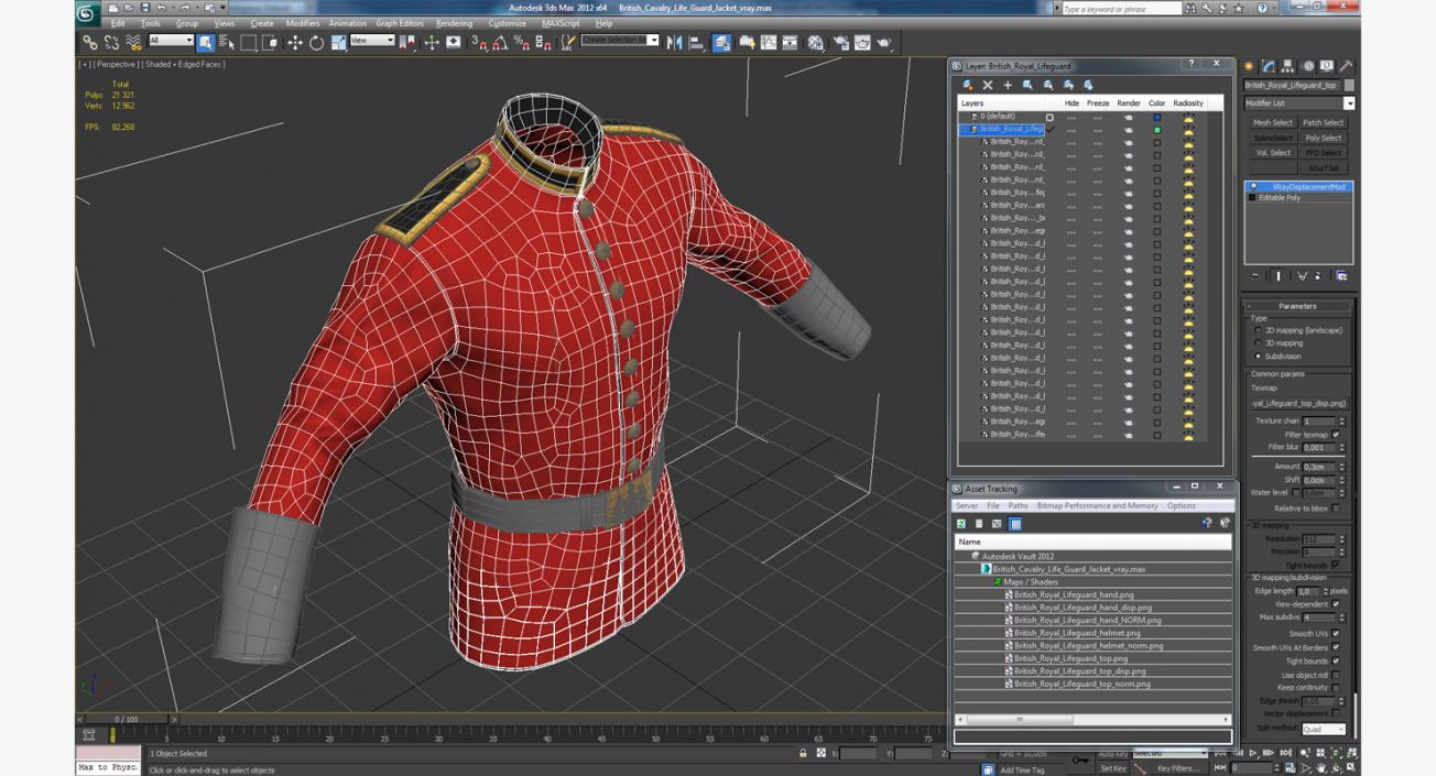 3D British Cavalry Life Guard Jacket model