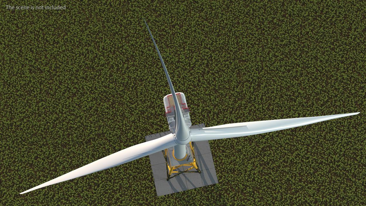 3D model GE Haliade-X Offshore Wind Turbine with Base Frame