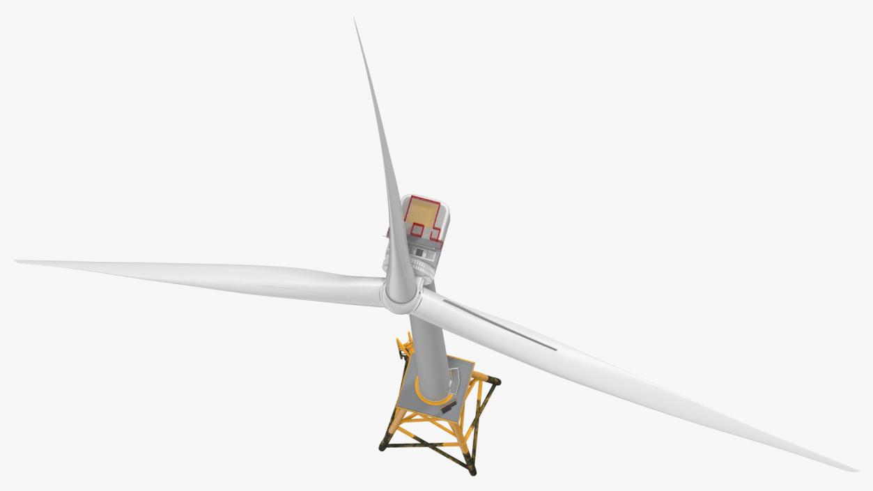 3D model GE Haliade-X Offshore Wind Turbine with Base Frame