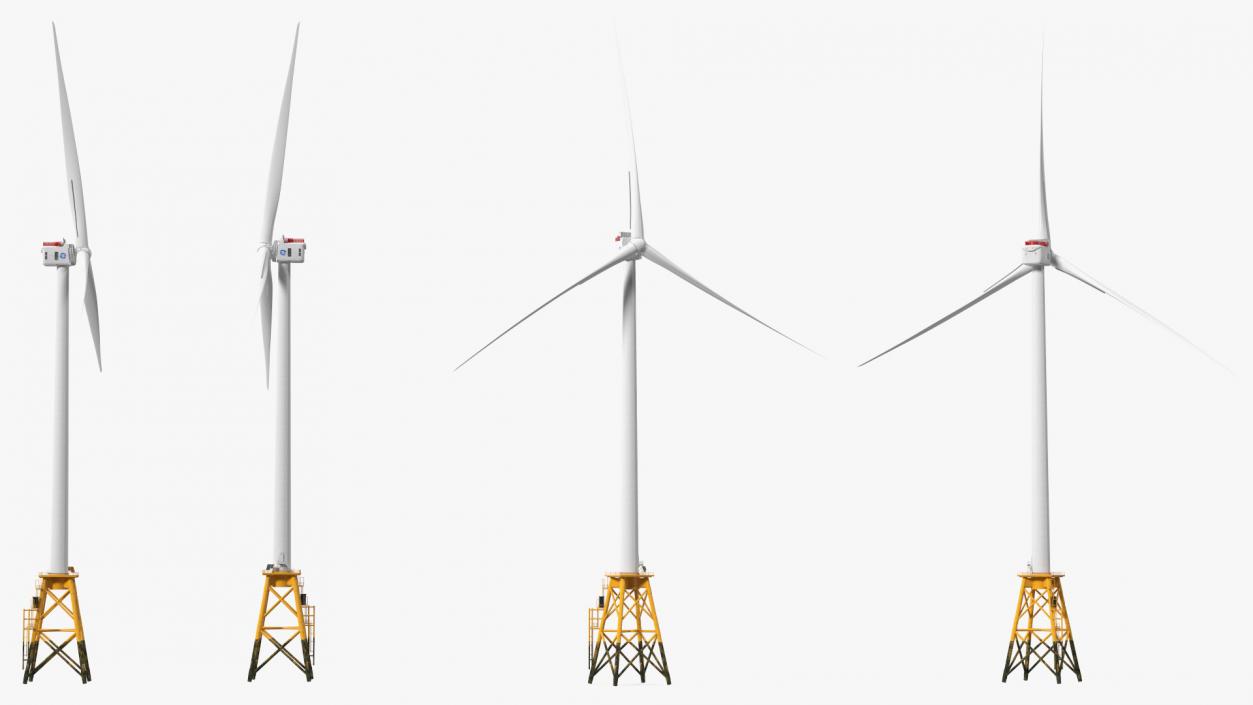 3D model GE Haliade-X Offshore Wind Turbine with Base Frame