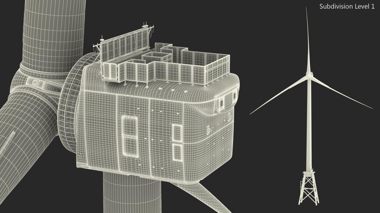 3D model GE Haliade-X Offshore Wind Turbine with Base Frame