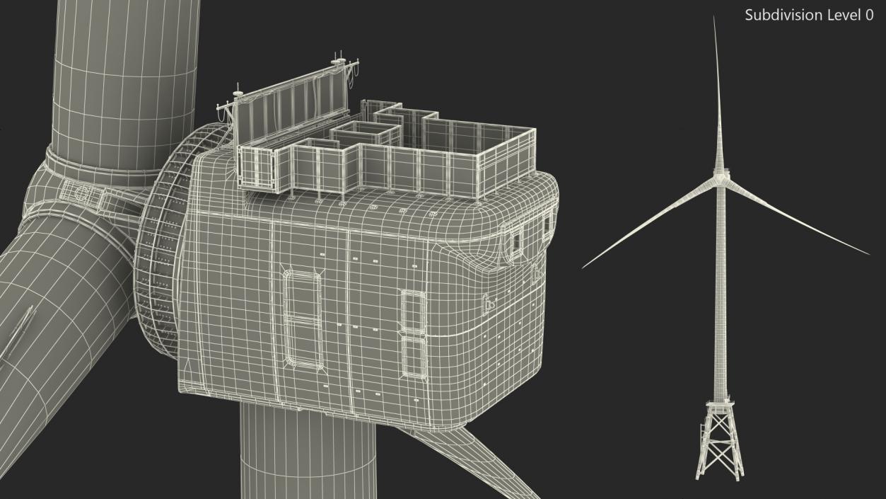 3D model GE Haliade-X Offshore Wind Turbine with Base Frame