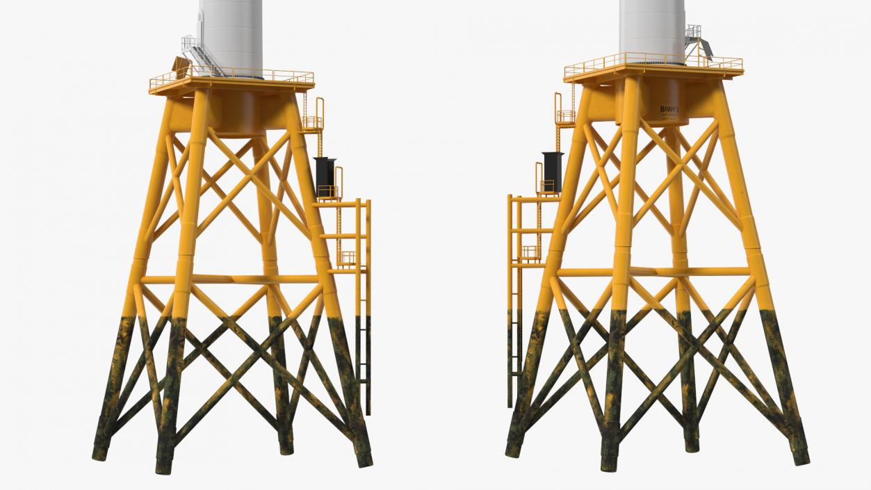 3D model GE Haliade-X Offshore Wind Turbine with Base Frame