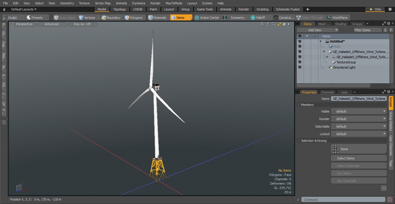 3D model GE Haliade-X Offshore Wind Turbine with Base Frame