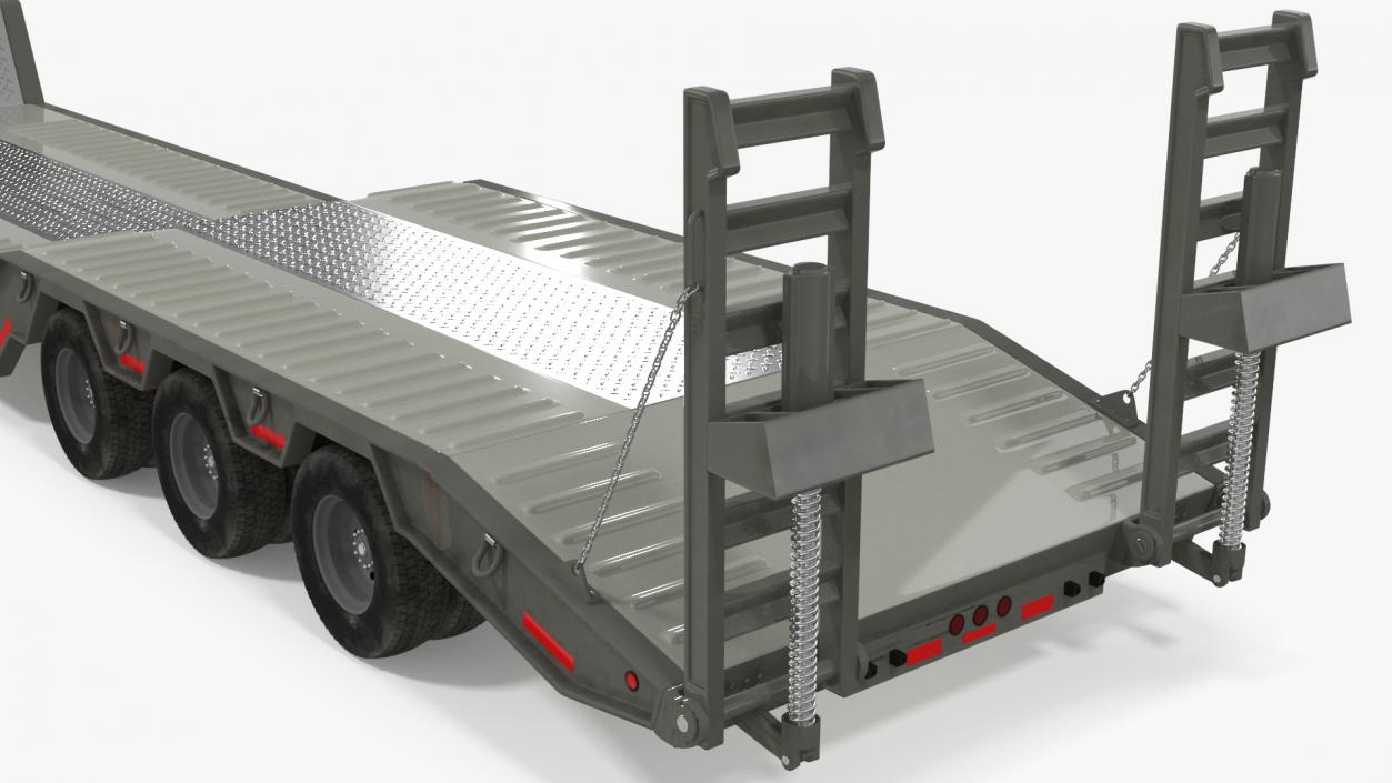 Flatbed Semi Trailer Rigged 3D