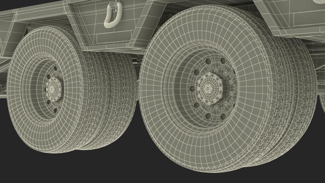 Flatbed Semi Trailer Rigged 3D