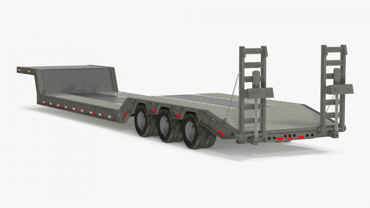 Flatbed Semi Trailer Rigged 3D