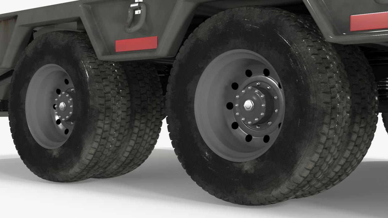 Flatbed Semi Trailer Rigged 3D