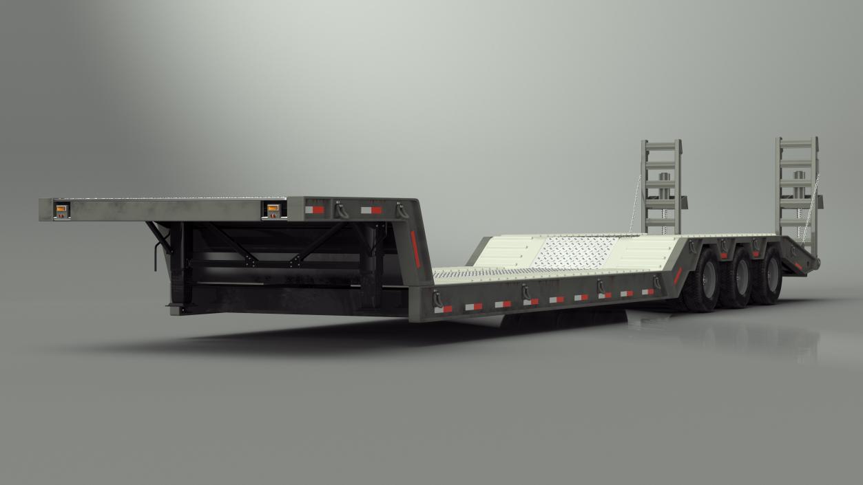 Flatbed Semi Trailer Rigged 3D