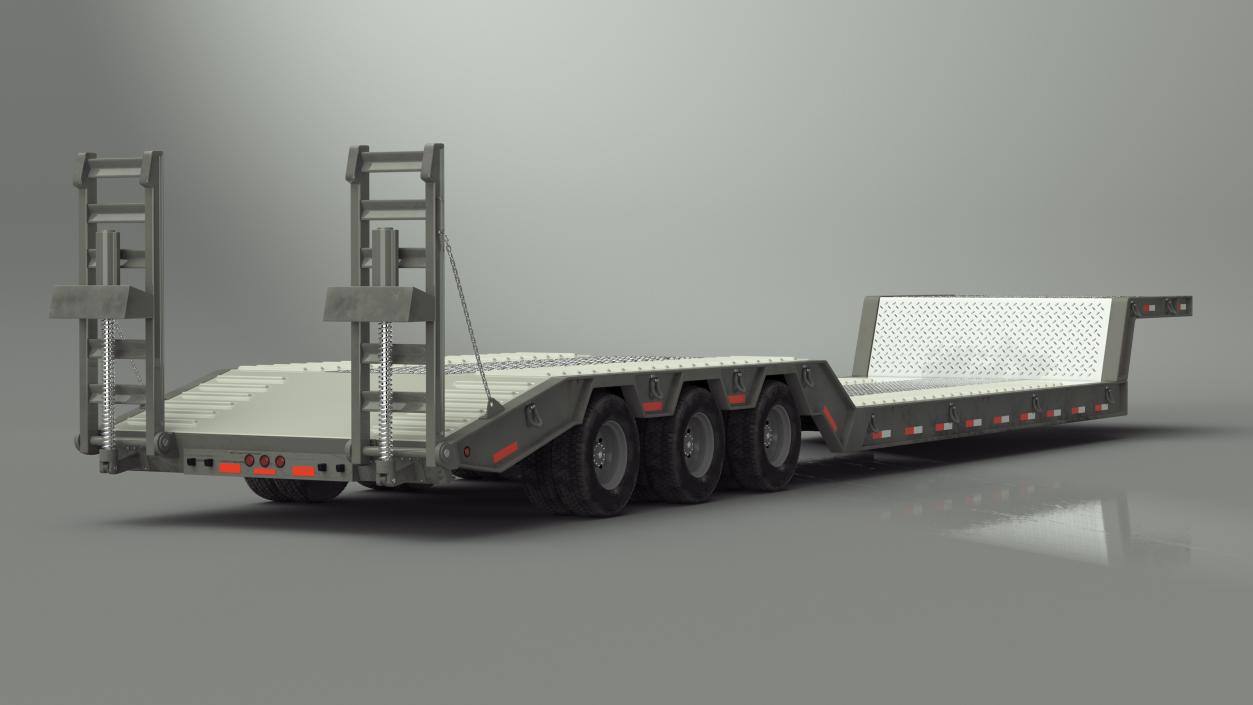 Flatbed Semi Trailer Rigged 3D