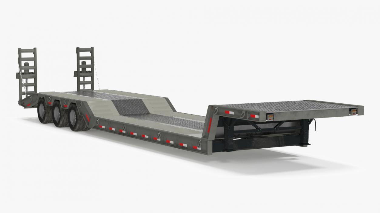 Flatbed Semi Trailer Rigged 3D