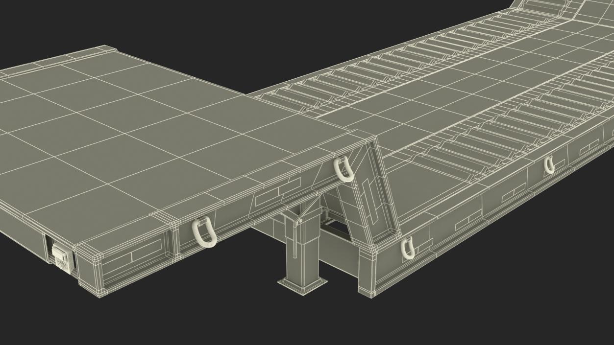 Flatbed Semi Trailer Rigged 3D