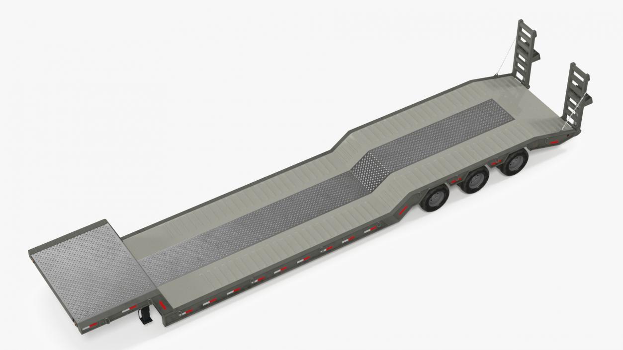 Flatbed Semi Trailer Rigged 3D