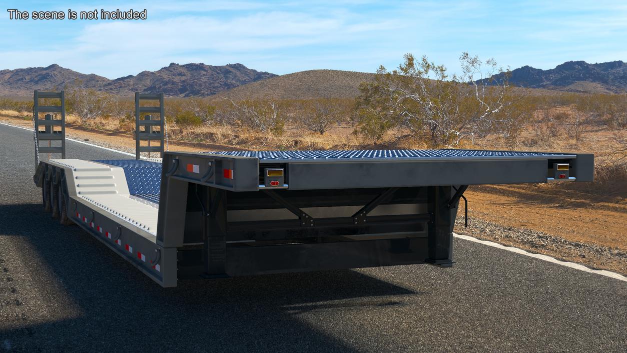 Flatbed Semi Trailer Rigged 3D