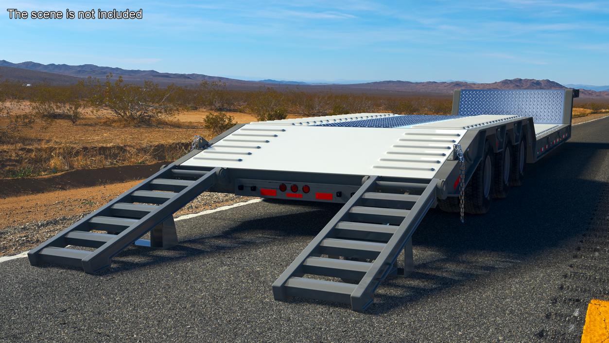 Flatbed Semi Trailer Rigged 3D