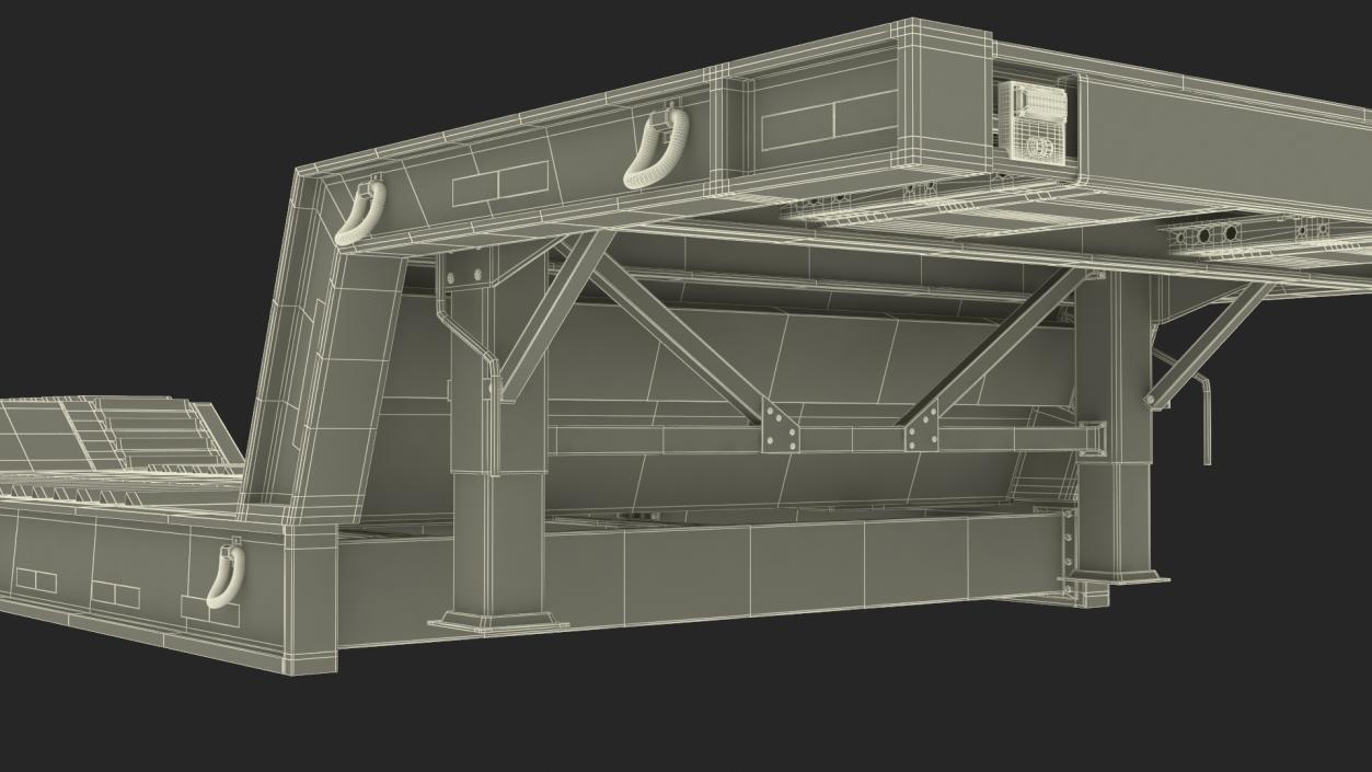 Flatbed Semi Trailer Rigged 3D