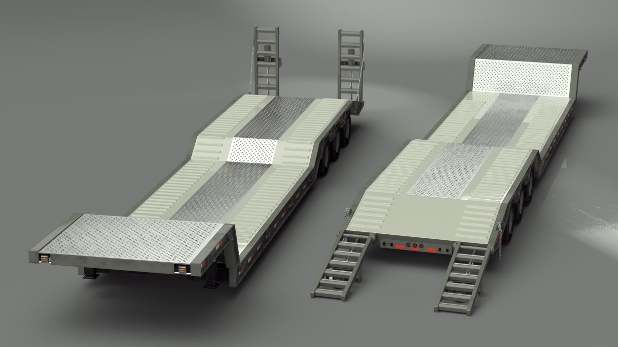 Flatbed Semi Trailer Rigged 3D