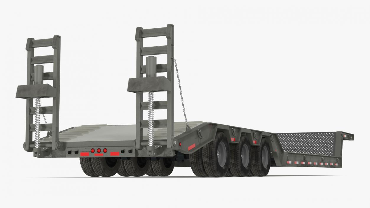 Flatbed Semi Trailer Rigged 3D