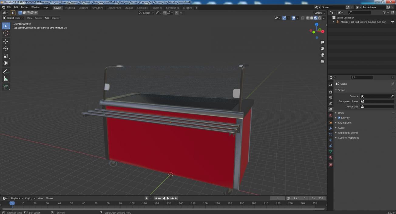 Module First and Second Courses Self Service Line 3D model