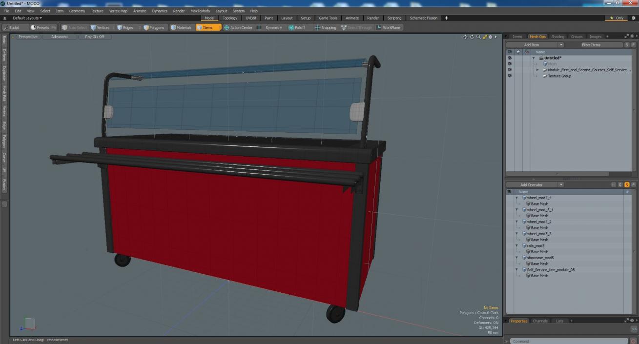 Module First and Second Courses Self Service Line 3D model