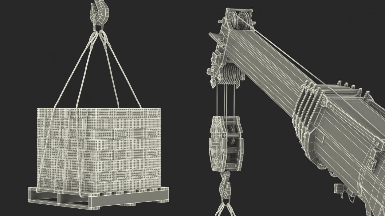 3D Mobile Crane Liebherr with Bricks model