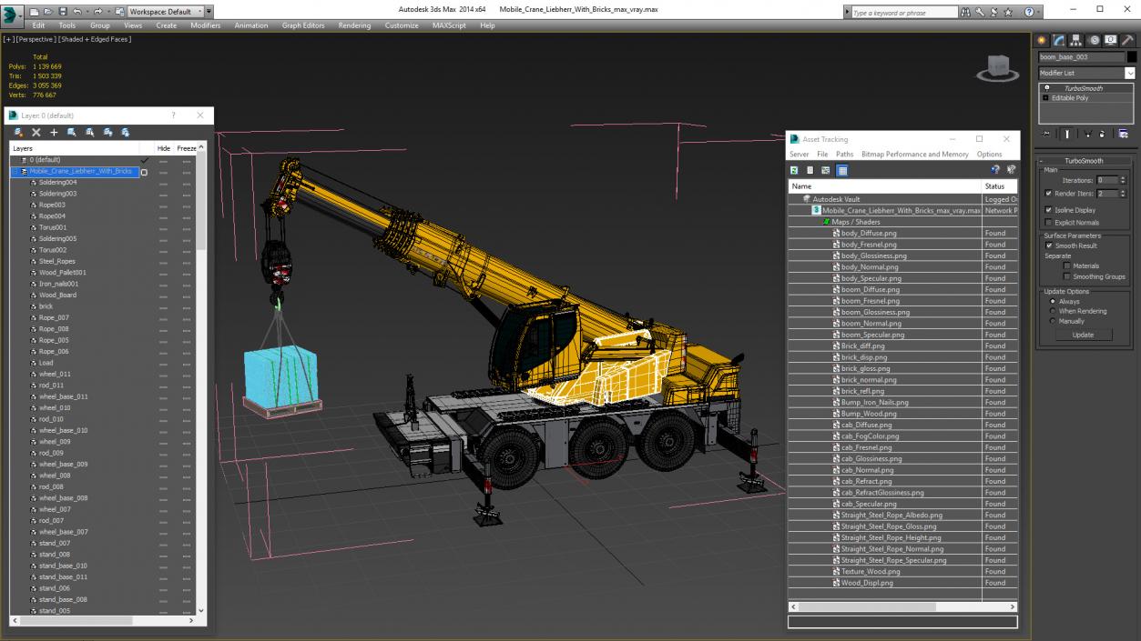 3D Mobile Crane Liebherr with Bricks model