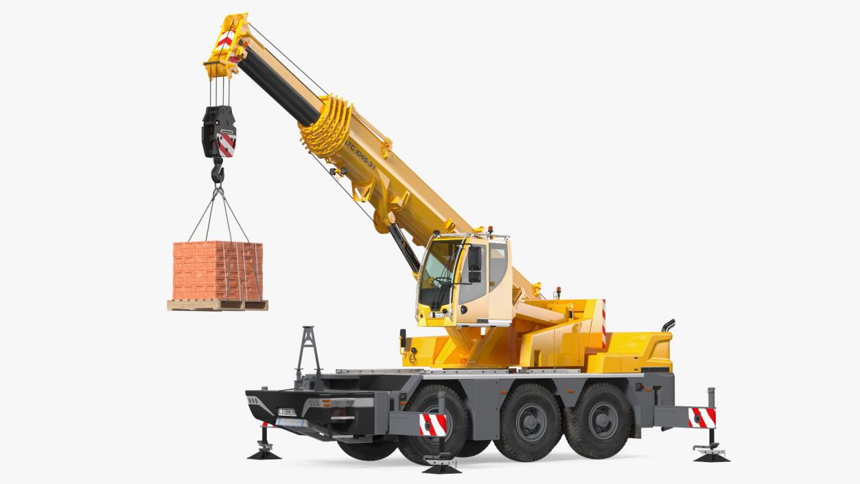 3D Mobile Crane Liebherr with Bricks model