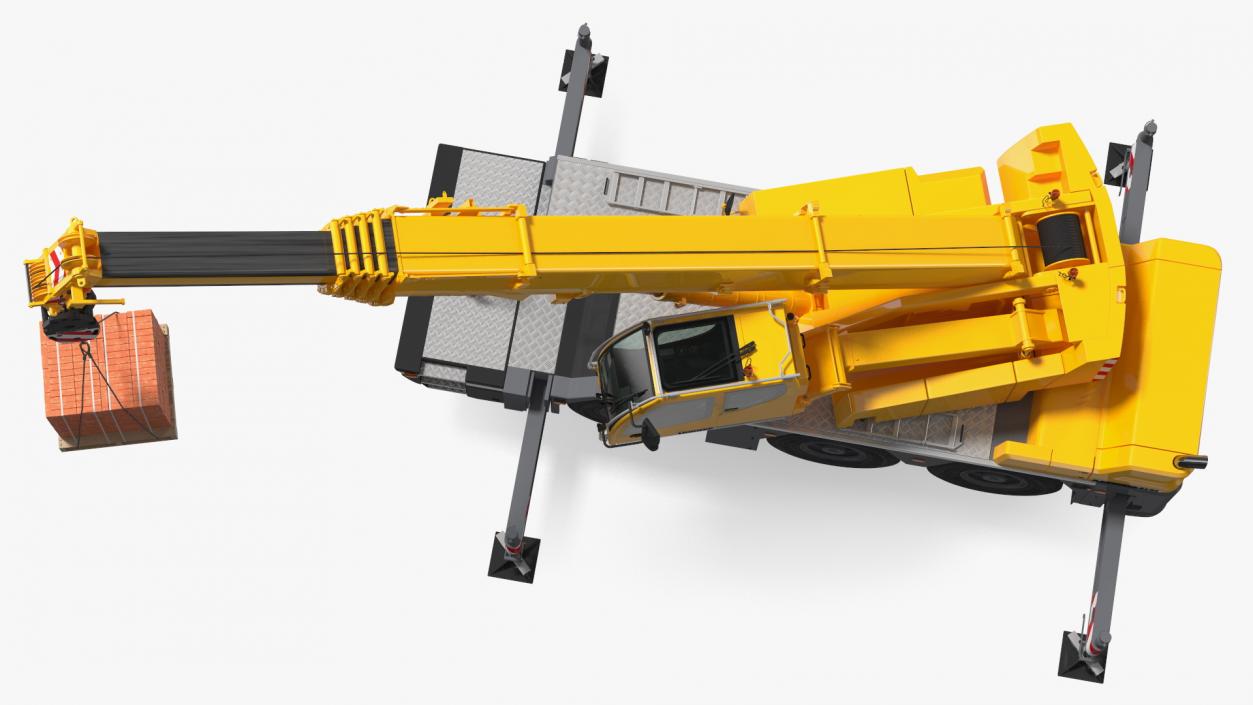 3D Mobile Crane Liebherr with Bricks model