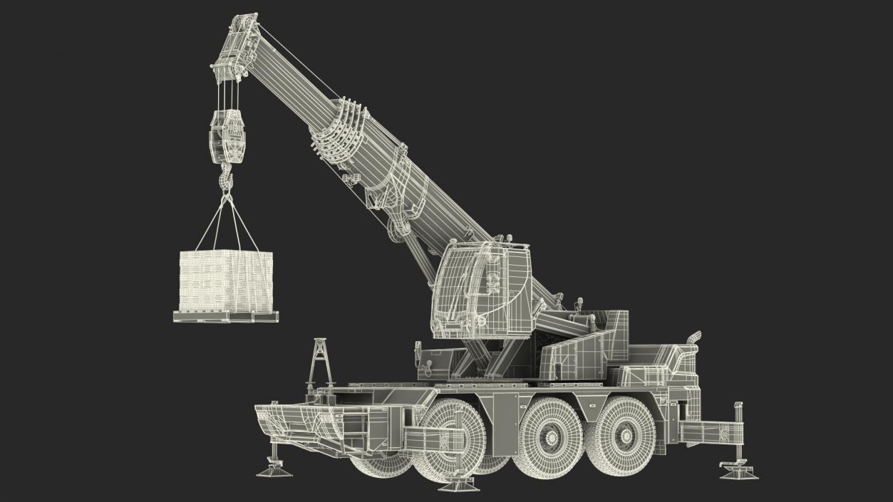 3D Mobile Crane Liebherr with Bricks model