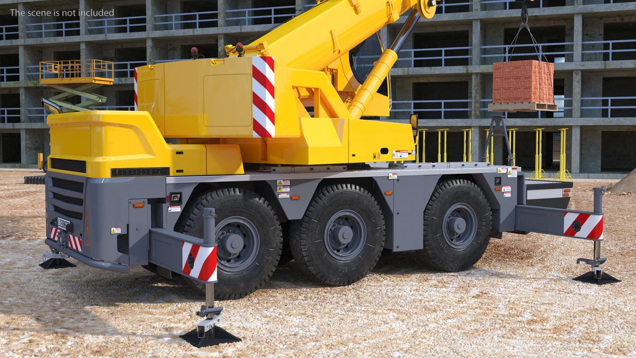 3D Mobile Crane Liebherr with Bricks model