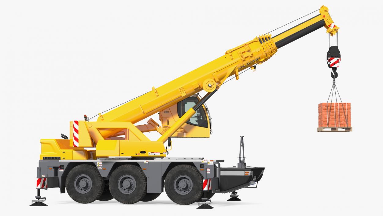 3D Mobile Crane Liebherr with Bricks model