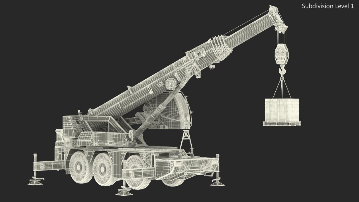 3D Mobile Crane Liebherr with Bricks model