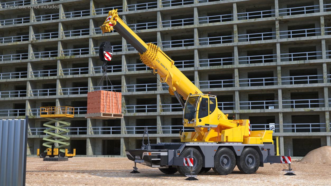 3D Mobile Crane Liebherr with Bricks model